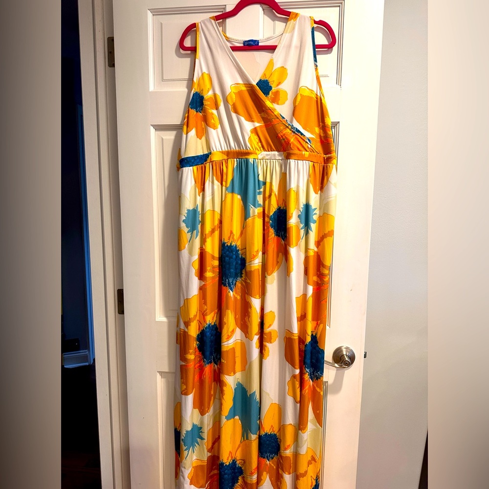 Plus size 3x - sunflower summer maxi dress